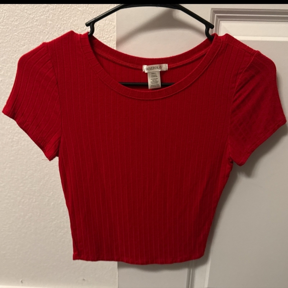 Bundle Bozzolo Ribbed Top Red & Blue Size Small - Picture 4 of 8